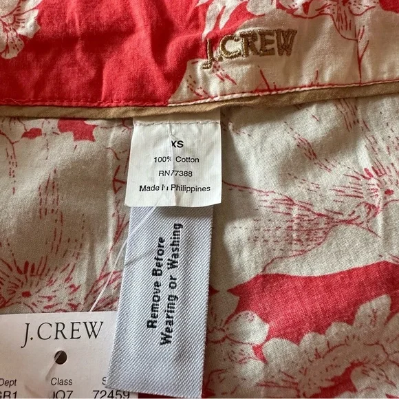 NWT J. Crew Crop Flare Leg Lightweight Floral Coral Pants Size XS - Picture 5 of 9